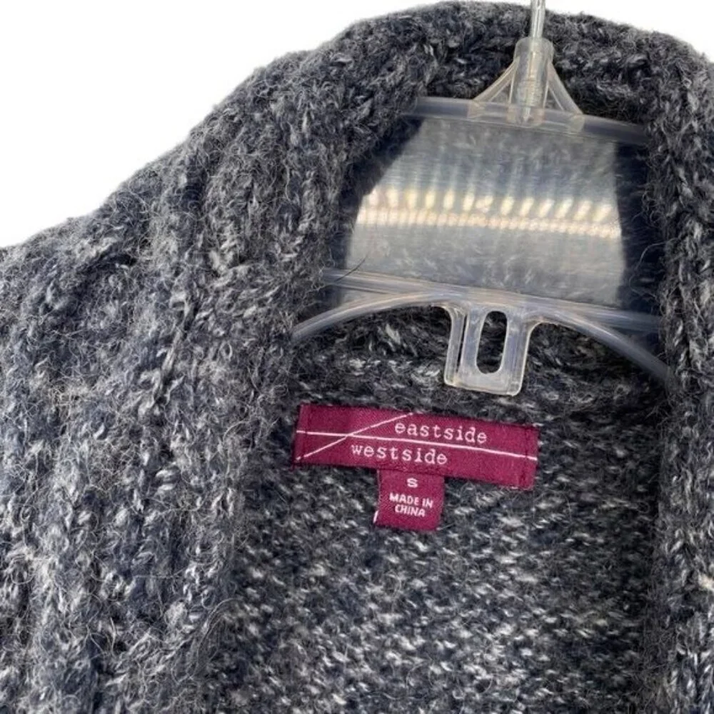 Eastside Westside Women's Wool Blend Marled Open Cable Knit Draped Sweater Vest